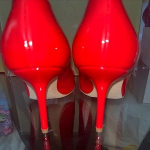 Rupert Sanderson Red Leather Cut Out Zip Heels Size 37.5. No flaws barely worn.